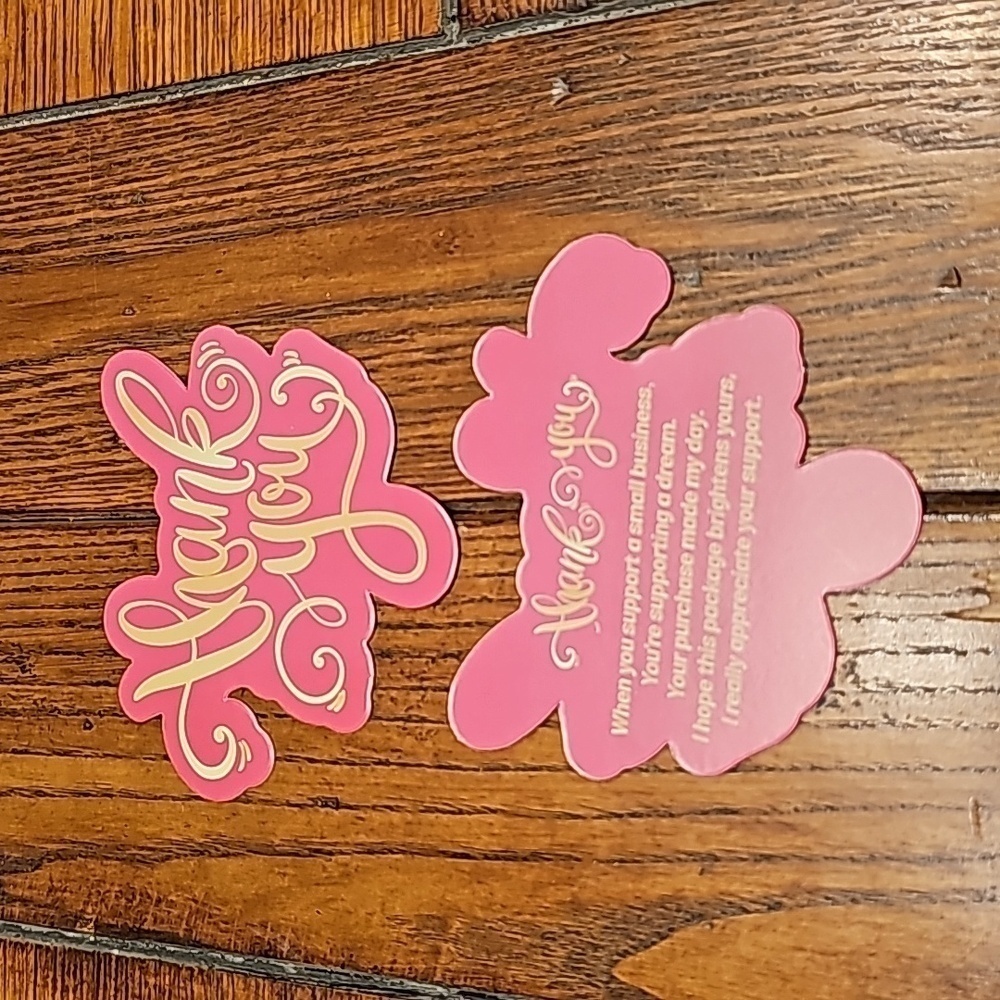 Thank you splat card, thanking a customer for their order
